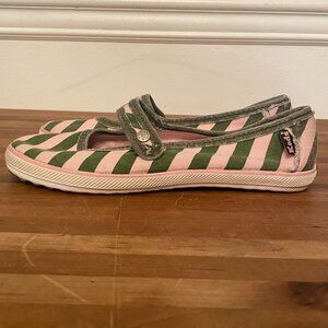 Keds Canvas Mary Jane Flats Pink and Green Women's Size 6